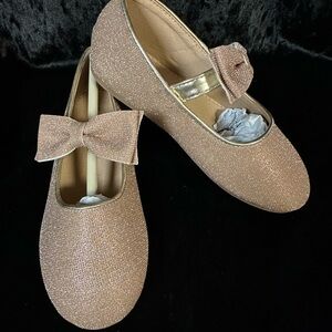 NEW Felix & Flora Gold Glitter Mary Jane Flats Girls Size 12